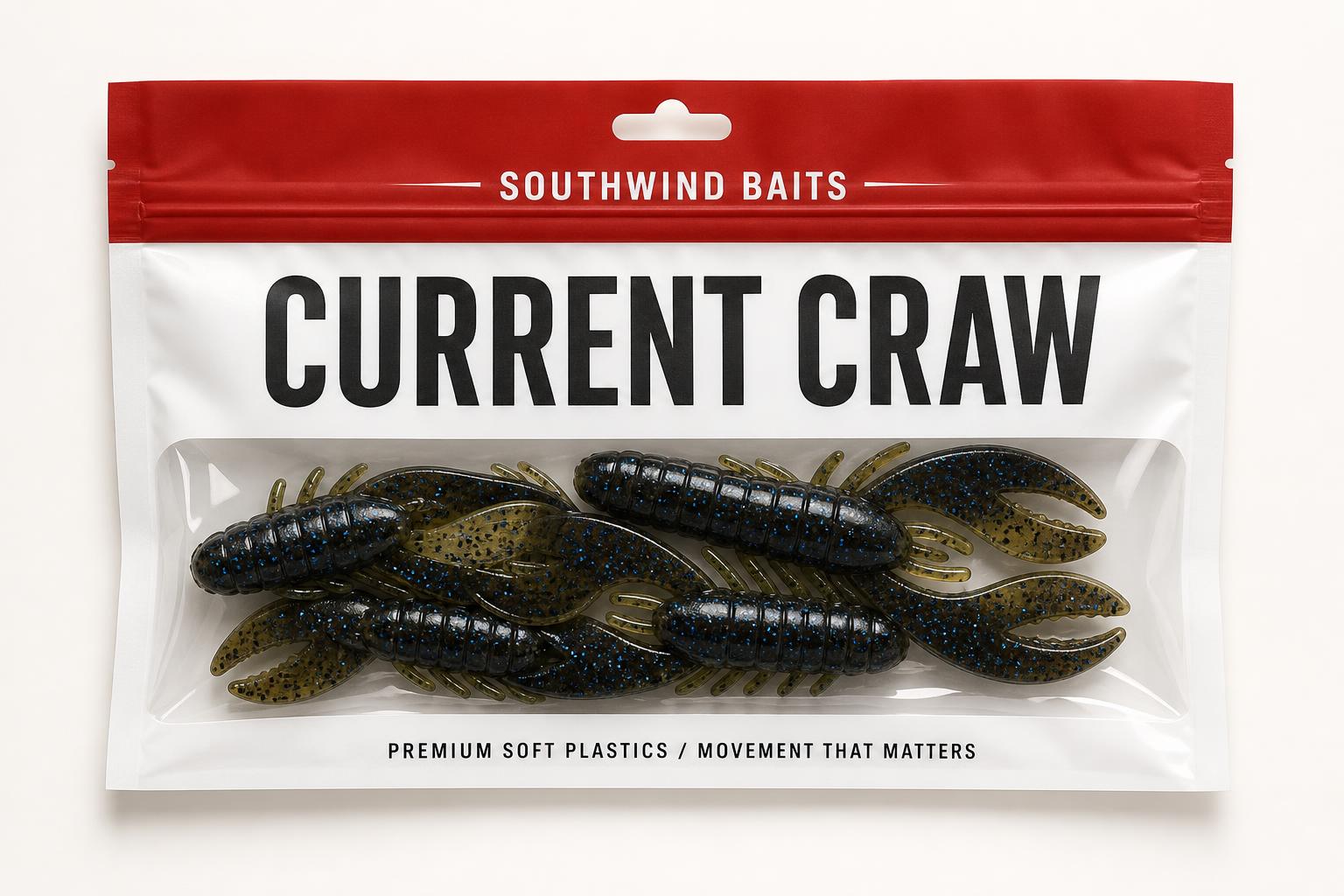 Southwind Baits Current Craw soft plastic bag
